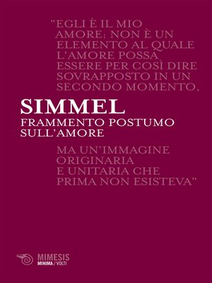 cover image of Frammento postumo sull'amore